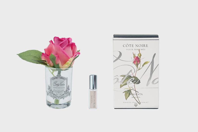 Perfumed Natural Touch Rose Bud -Clear - Magenta