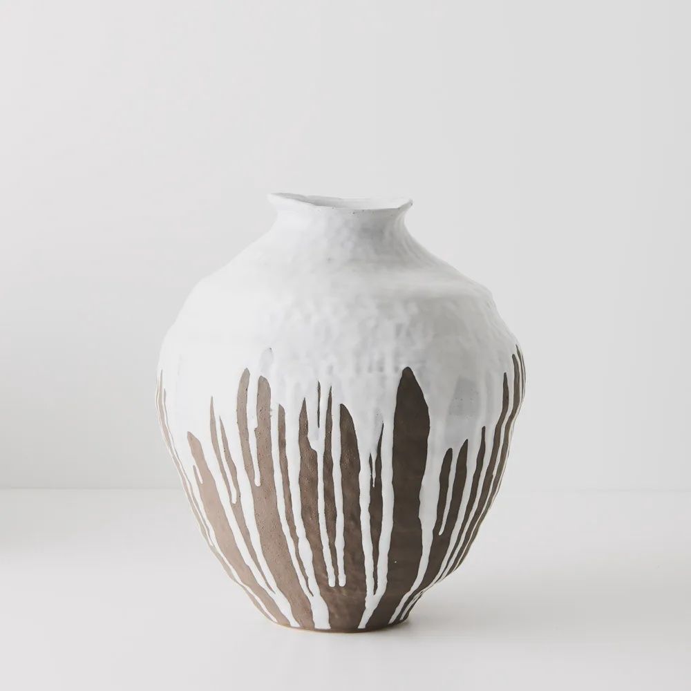 POT SIERRA WHITE BROWN 30CM