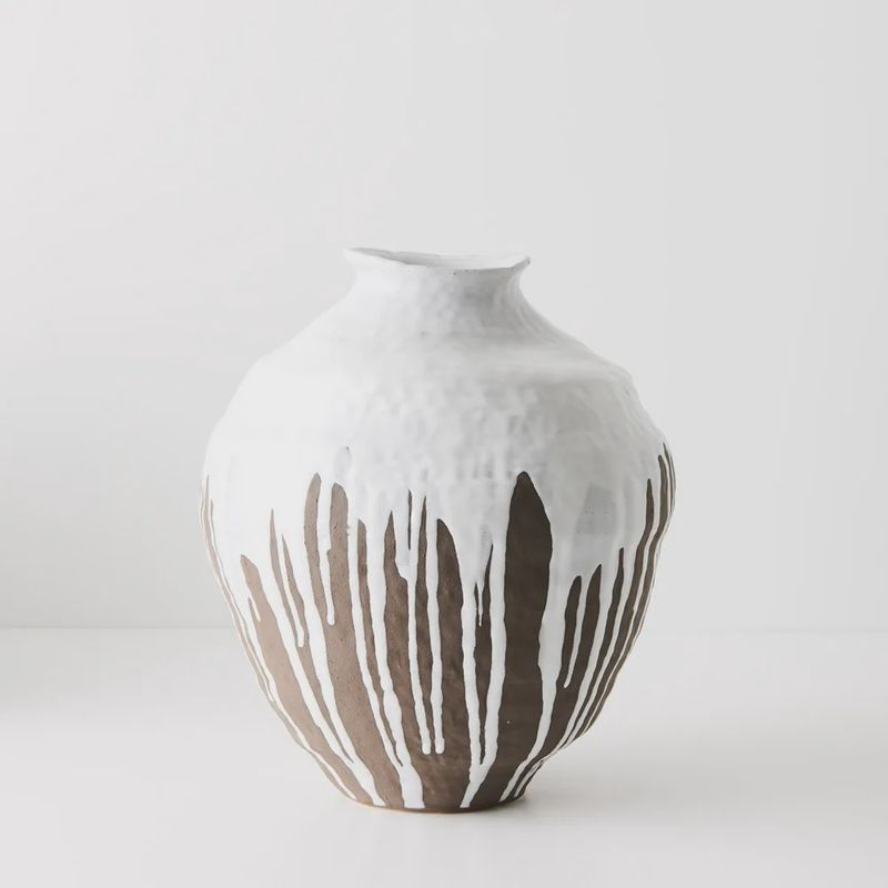 POT SIERRA WHITE BROWN 30CM