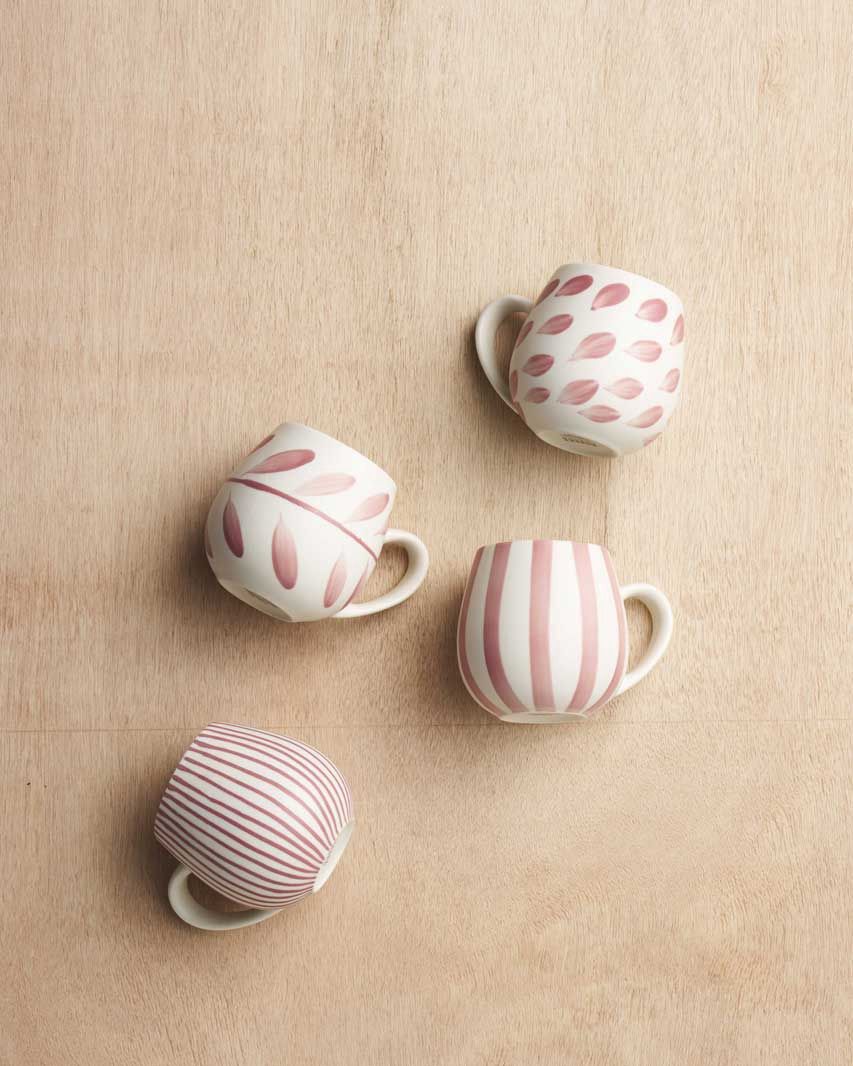 MUG 4PK-ROSE BRUSH HUG ME