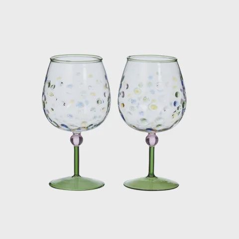 Lulu S/2 Gin Balloon Glass 10x20cm Green