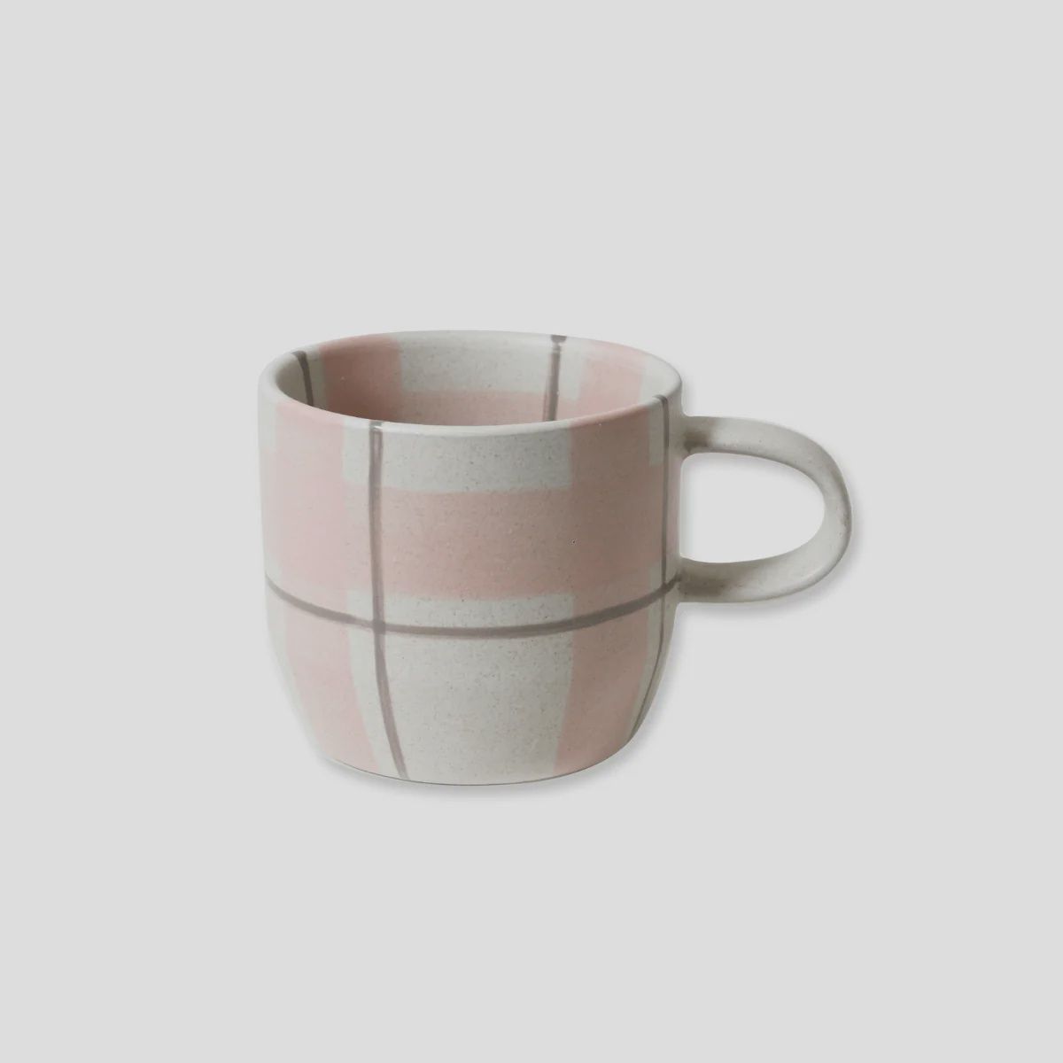 MUG SINGLE  - BLUSH &amp; GREY CHECK CAT'S PYJAMAS