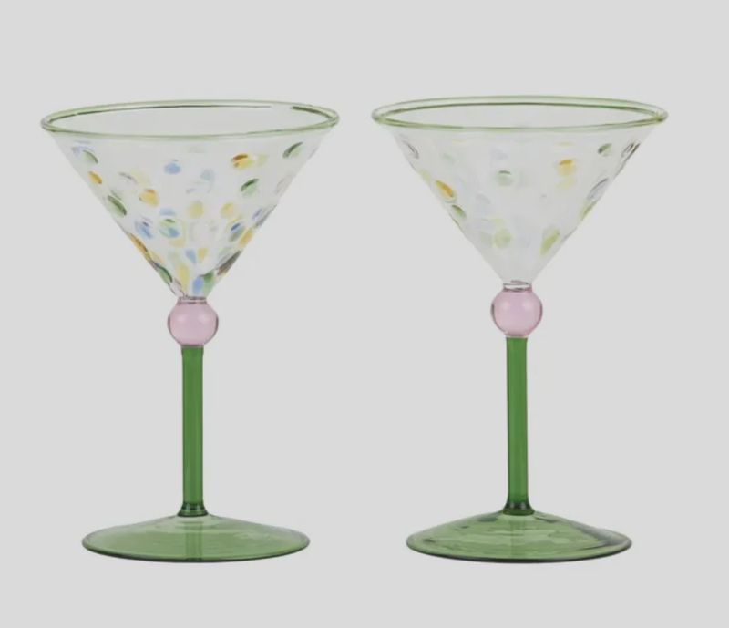 Lulu S/2 Cocktail Glass 11x16.5cm Green