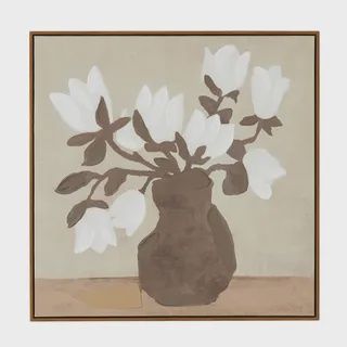 Sepia Walnut Frame Oil Canvas 80x80cm