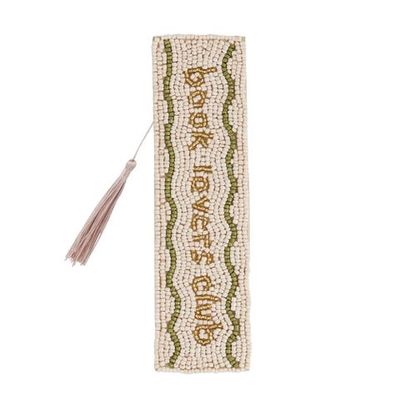 Book Lover Beaded Bookmark 5x20cm Nude