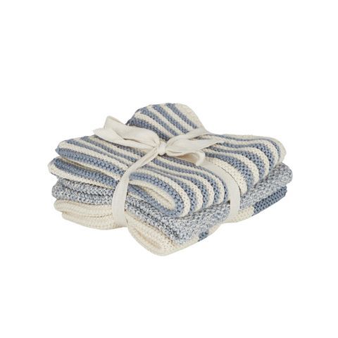 Amy S/3 Cotton Knit Cloth 28x28cm Blue