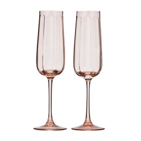 Studio S/2 Glass Flute 7x24cm Peach