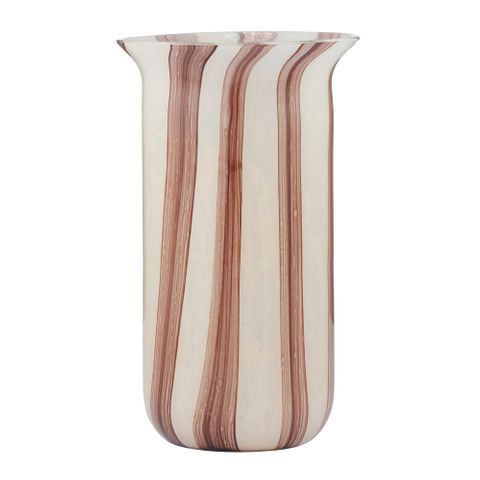 Claudia Glass Vase 16x30cm Ivory/Russet