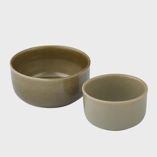 Calice 2pc Cer Bowl Set 12.5x6.5cm Olive