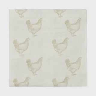 Chooks 20pk 3 Ply 33cm Napkin White/Nat
