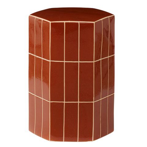 Seidler Ceramic Tile Stool 38x53cm Rust