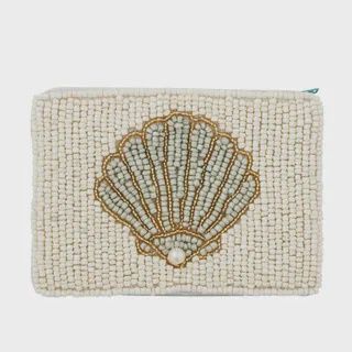 Venus Beaded Pouch 12x9cm Seafoam