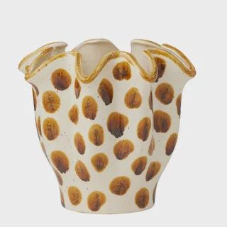 Brun Ceramic Pot 19x19cm Ivory/Brown