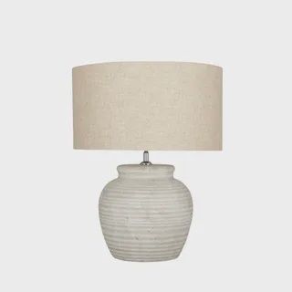 Edi Ceramic Table Lamp 41x50cm Gry/Nat