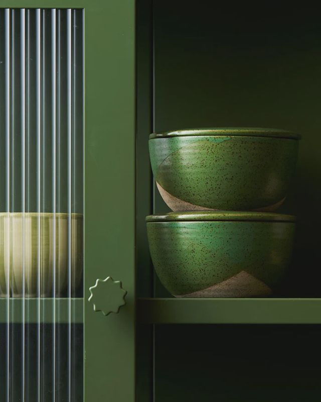 CONTAINER SET OF 2 - 360ml GREEN DIPPED - THE WANDERER