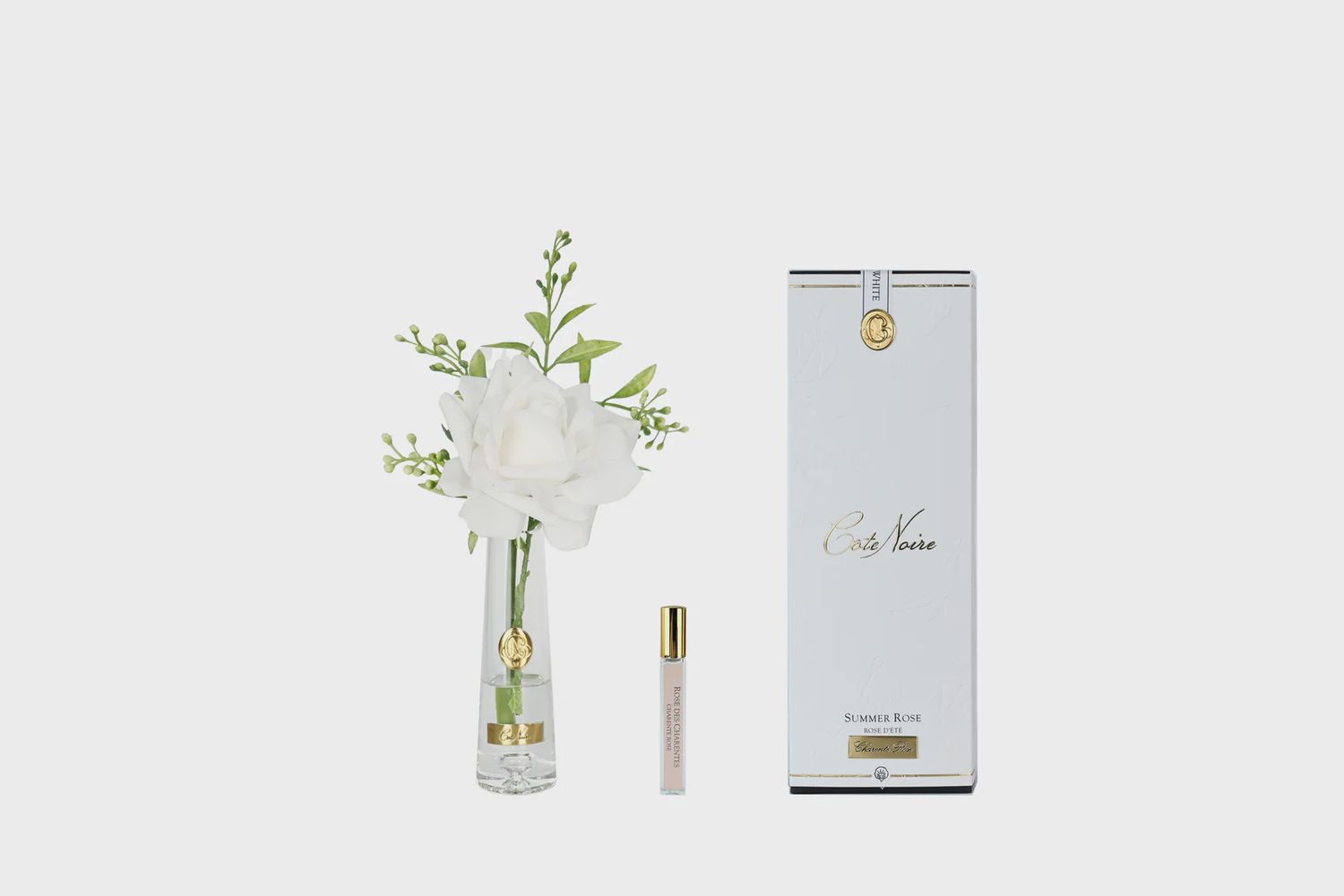 Summer Rose - White - Gold Badge