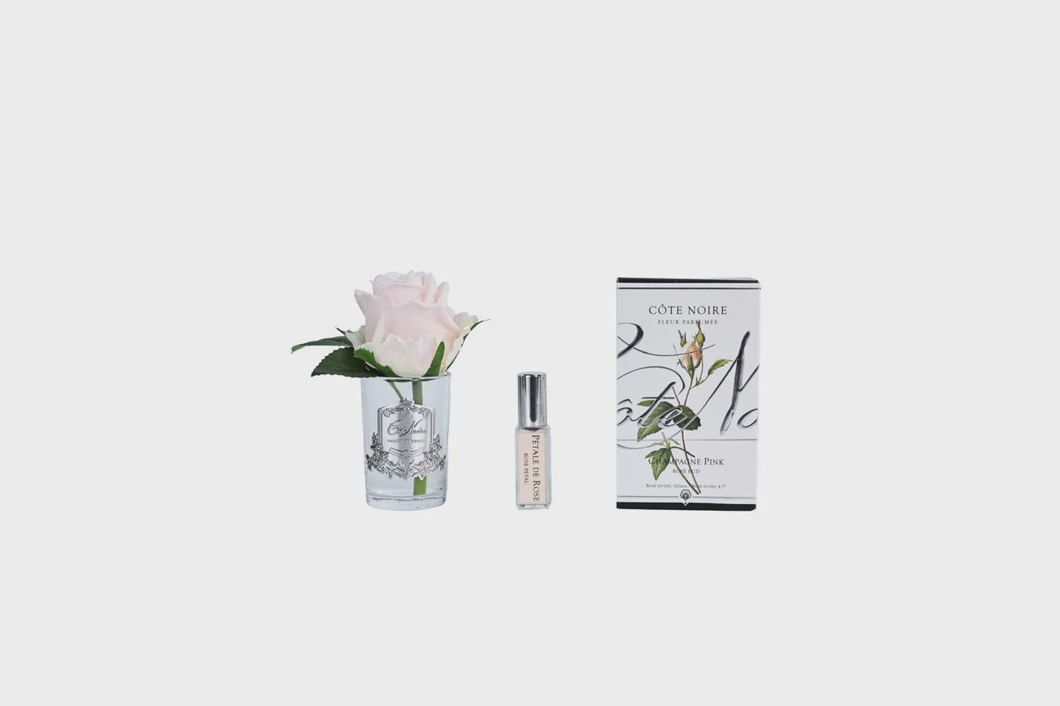 Perfumed Natural Touch Rose Bud - Clear - Pink Champagne