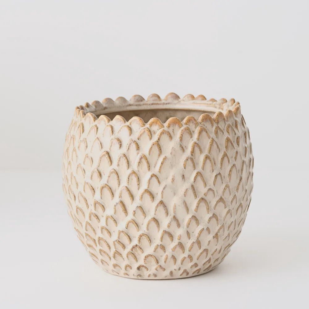 Skalee Pot Almond Creme 18cmhx21cmd