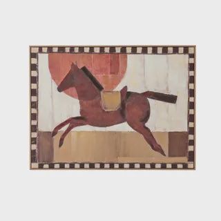 Giddyup Ash Frame Oil Painting 80x60cm