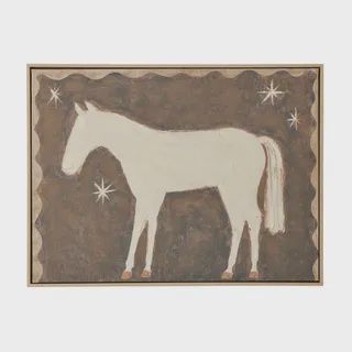 Pony Ash Frame Oil Canvas 80x60cm