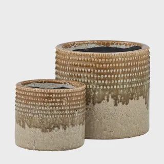 Gordes S/2 Ceramic Pots 22.5x20cm*