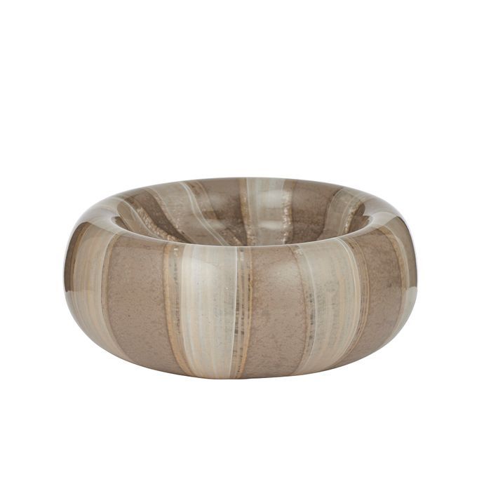 Staten Glass Bowl 19x8cm Taupe/Ivory