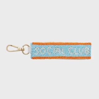 Social Club Beaded Keyring 3x17cm Blue