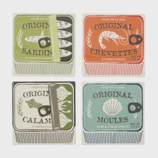 Lisbon S/4 Ceramic Coasters 10cm Multi