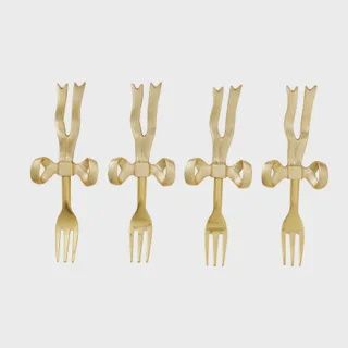 Marie S/4 S/Steel Cake Forks 5x14.5cm Gd