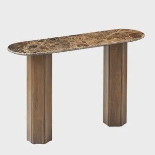 Luna Marble/Wood Console 120x35x77cm