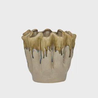 Emery Ceramic Pot 17x15cm Taupe*
