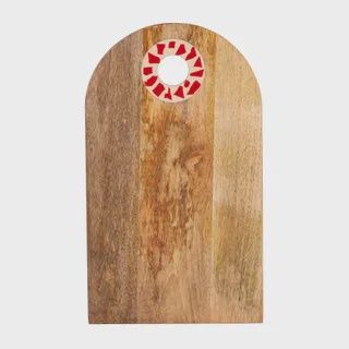 Mila Wood Serve Board 22x38cm Nude/Red