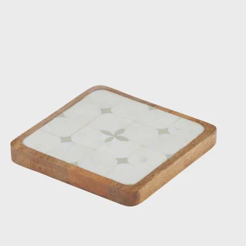 Laurel Marble/Wood Trivet 20cm