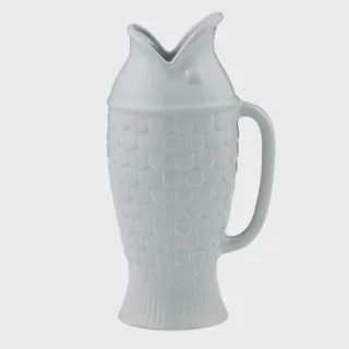 Fin Ceramic Jug 13.5x11x26cm Steel
