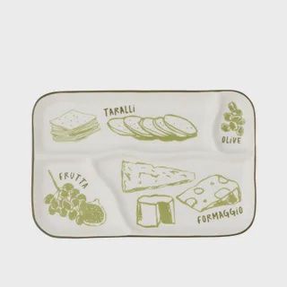Deli Cer Divided Platter 24x16cm Green