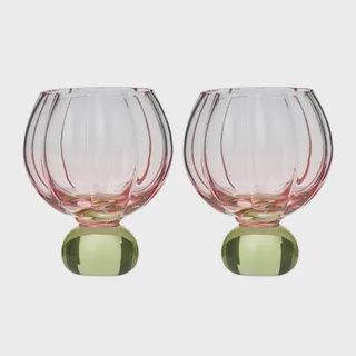 Lotti S/2 Tulip Gin Glass 10x14cm Pk/Gn