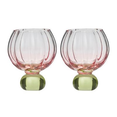 Lotti S/2 Tulip Gin Glass 10x14cm Pk/Gn