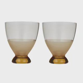 Hudson S/2 Glass Tumblers 9x11cm Amber