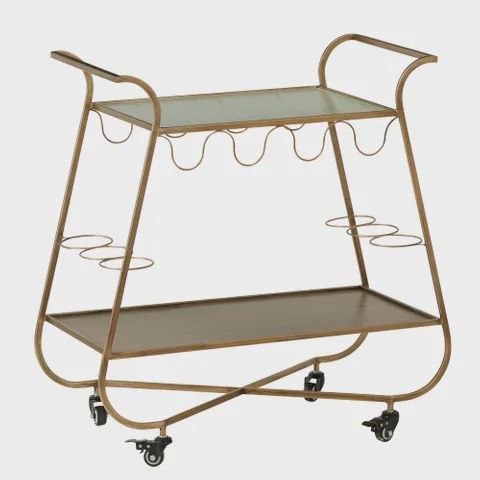 Gracie Metal Bar Cart 75x35x75cm Gold