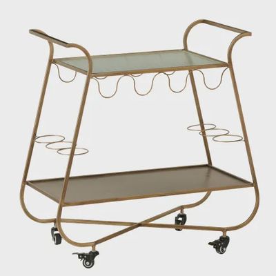 Gracie Metal Bar Cart 75x35x75cm Gold
