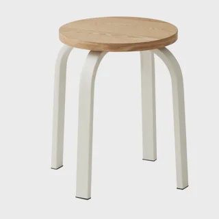 Fisher Metal/Wood Stool 38.5x45cm Ivory