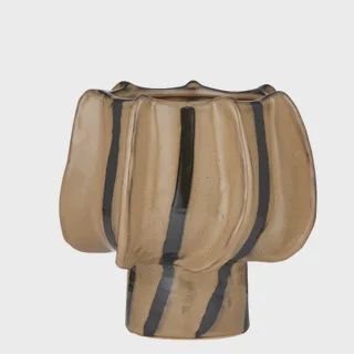 Preston Ceramic Pot 21x19.5cm Taupe/Blk*
