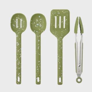 Gem 4pc Silicone/SS Tool Set 30cm Olive