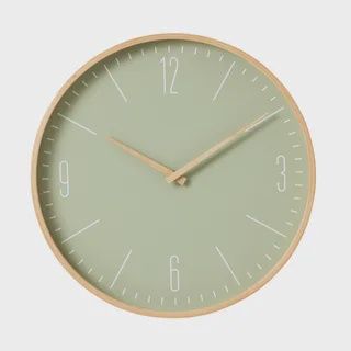 Tempo Wood Clock 40cm Aloe/Natural