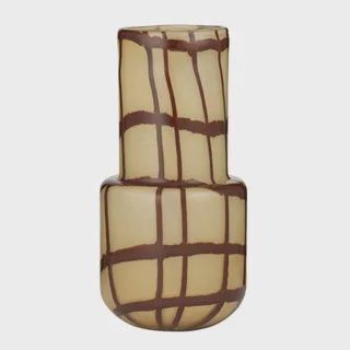 Gannon Glass Vase 17x34cm Ivory/Choc