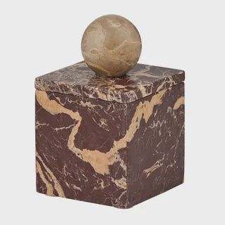 Iowa Marble Trinket Box 10x10cm Claret