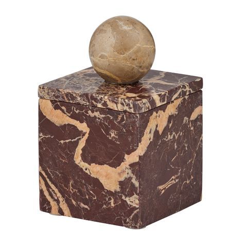 Iowa Marble Trinket Box 10x10cm Claret