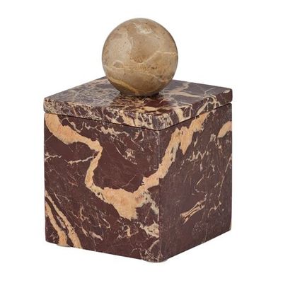 Iowa Marble Trinket Box 10x10cm Claret