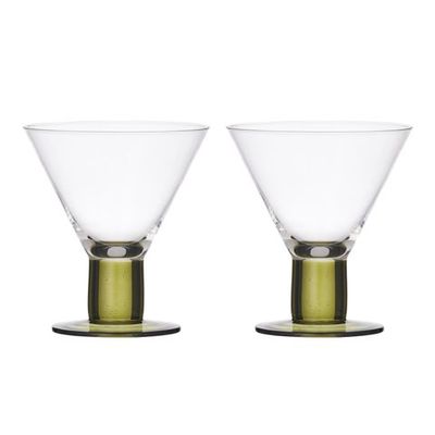 Canal S/2 Wine Glass 10x11cm Olive