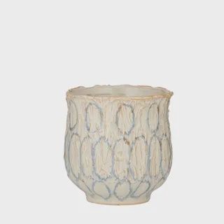 Lennox Ceramic Pot 17x17.5cm White/Blue